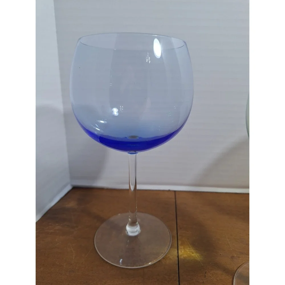 Vintage Multi Color Ombre Balloon Wine Glasses Set of 4 Festive Bar Cart Holiday
